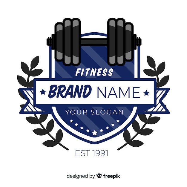 Estilo simples de modelo de logotipo de aptidão Vetor grátis