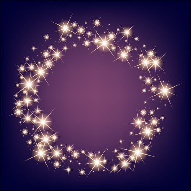 Estrelas de efeito de luz de brilho explode com brilhos. Vetor Premium