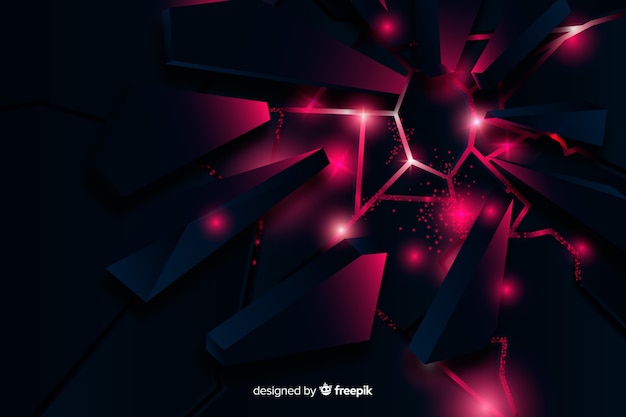 Explosão 3d com luz de fundo Vetor grátis