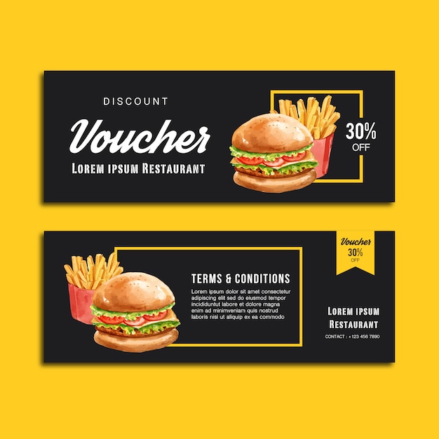 Fast food gif voucher desconto ordem menu aperitivo comida Vetor grátis