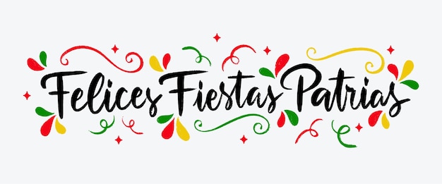 Felices Fiestas Patrias Lettering | Vetor Grátis