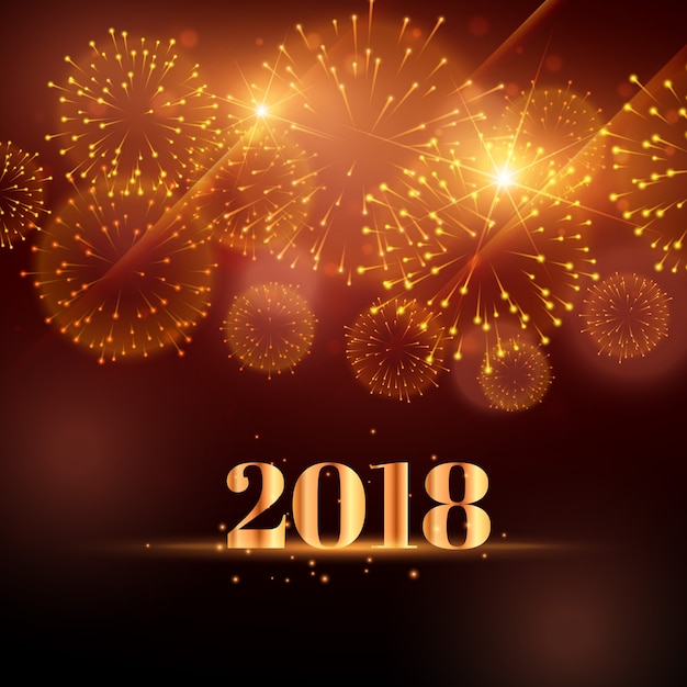 Feliz ano novo fogos de artifício para 2018 | Vetor Grátis