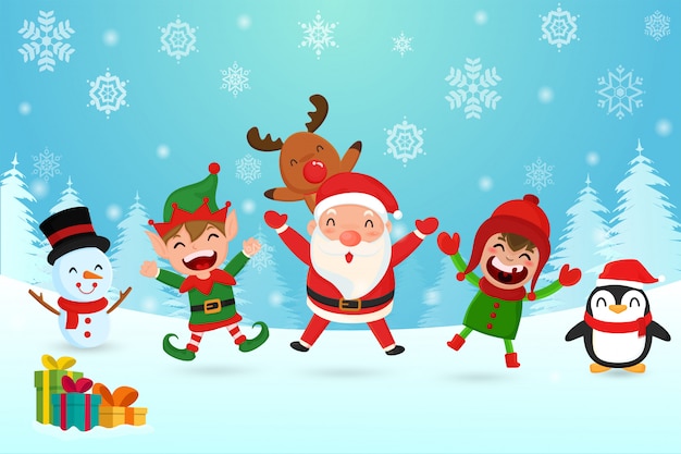 Feliz natal Vetor Premium