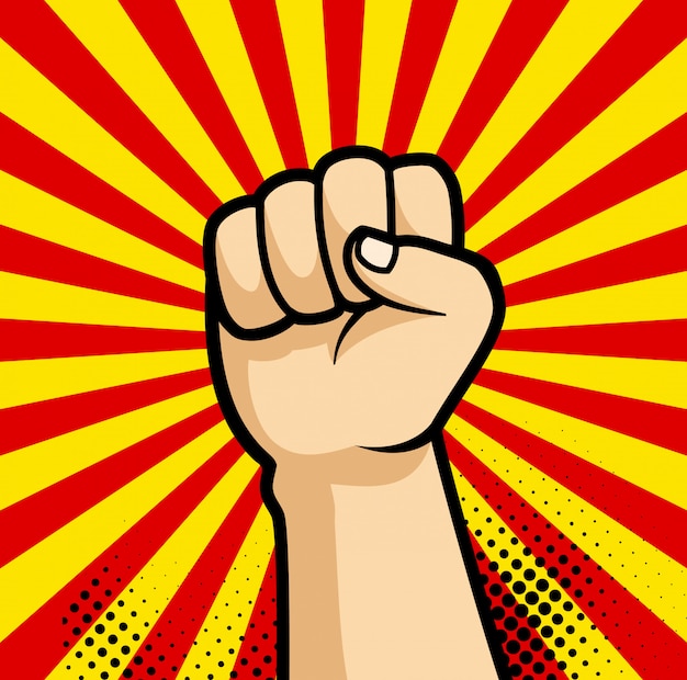 Fisticuff comic book pop art, ilustração Vetor Premium
