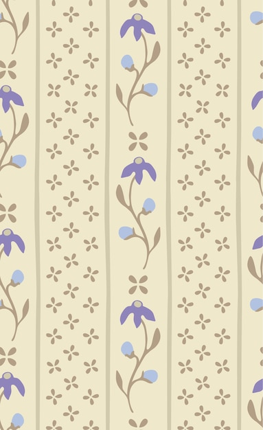 Floral sem costura com listra geométrica. Vetor Premium