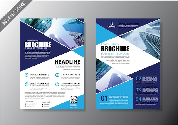 Folheto capa e brochura modelo de negócio para o relatório anual Vetor Premium