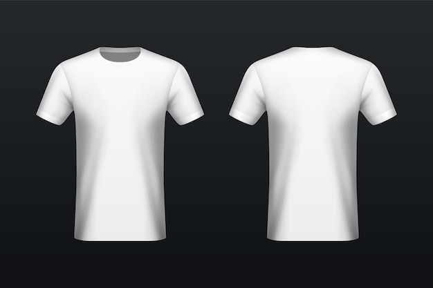 Download Frente e verso mockup branco t-shirt | Vetor Premium