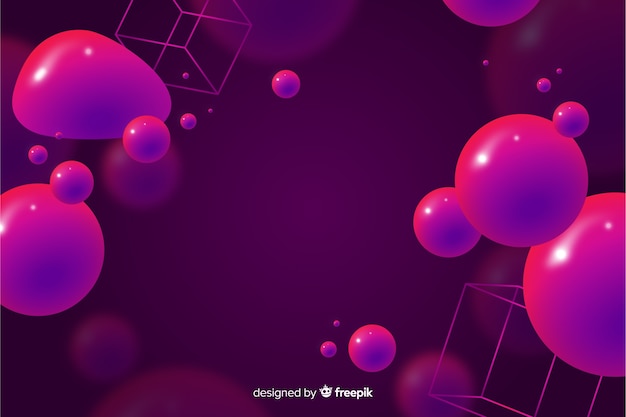 Fundo abstrato com formas fluidas 3d Vetor grátis
