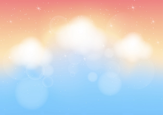 Fundo abstrato de cor pastel com bokeh Vetor Premium