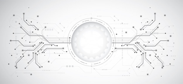 Fundo abstrato design com tecnologia ponto e linha Vetor Premium