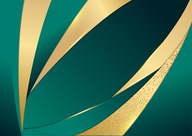 Fundo Abstrato Luxuoso Verde Escuro E Dourado Vetor Premium