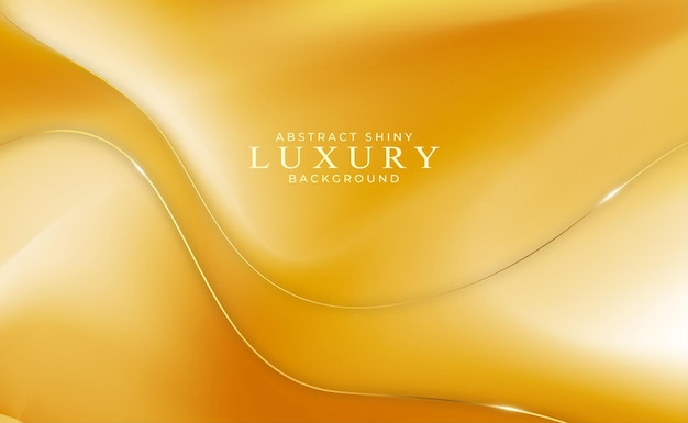 Fundo Abstrato Ondulado Luxuoso Dourado Vetor Premium