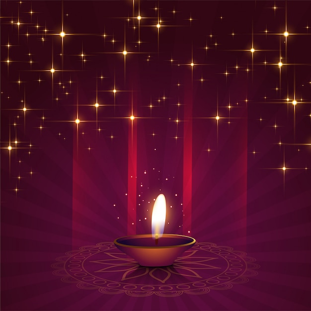 Fundo bonito diya para o festival de diwali Vetor grátis