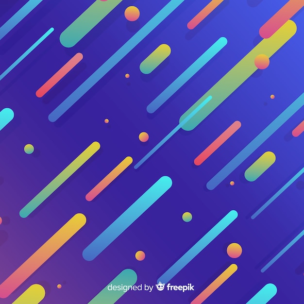 Fundo colorido gradiente com formas dinâmicas Vetor grátis