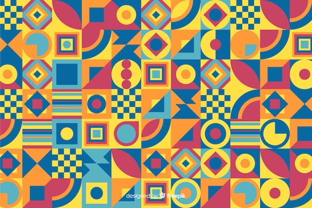 Fundo colorido mosaico geométrico decorativo Vetor grátis