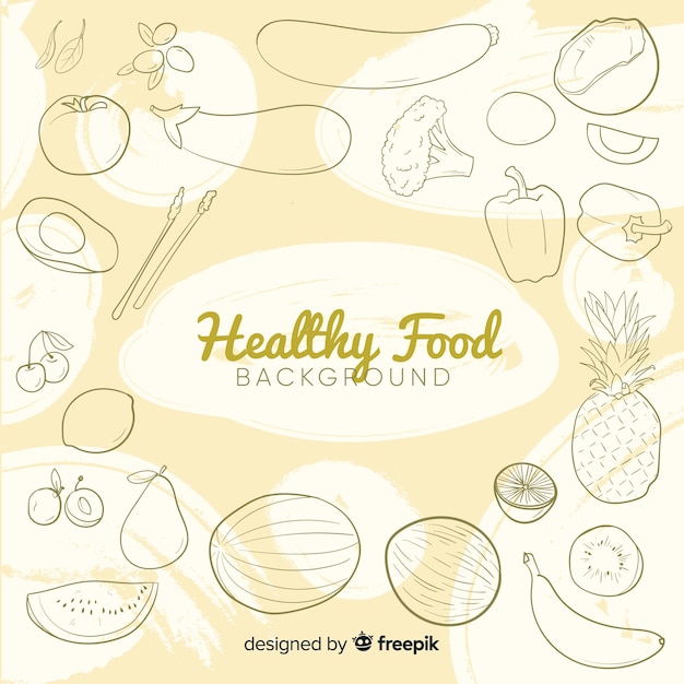 Fundo de alimentos Vetor grátis