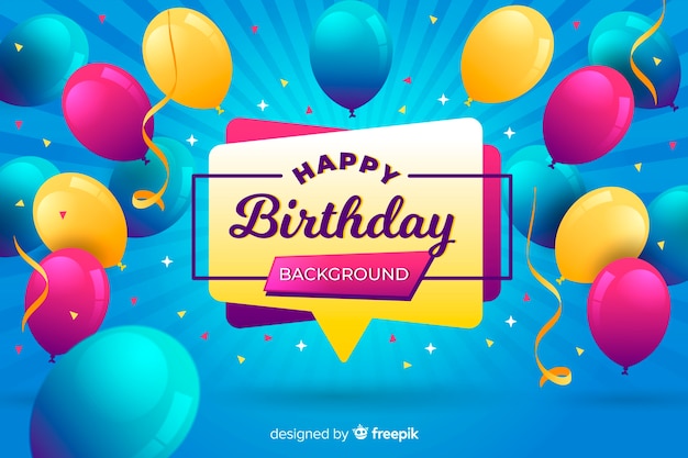 Fundo de balão de aniversário Vetor grátis