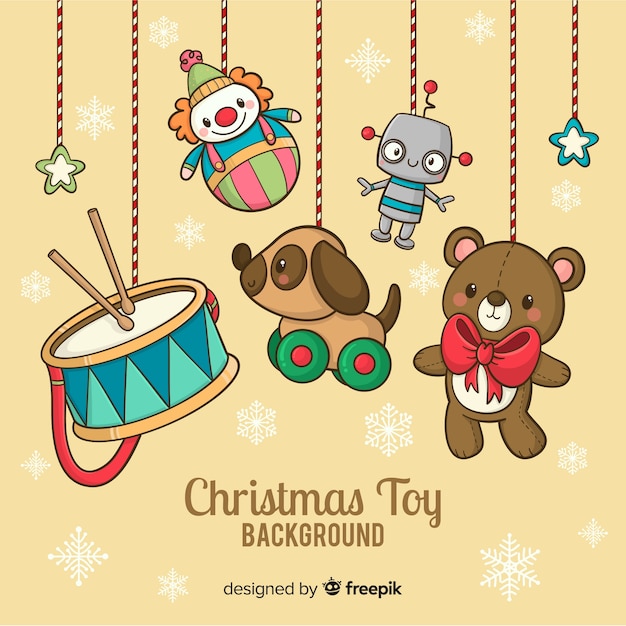 Fundo de brinquedos de natal Vetor grátis