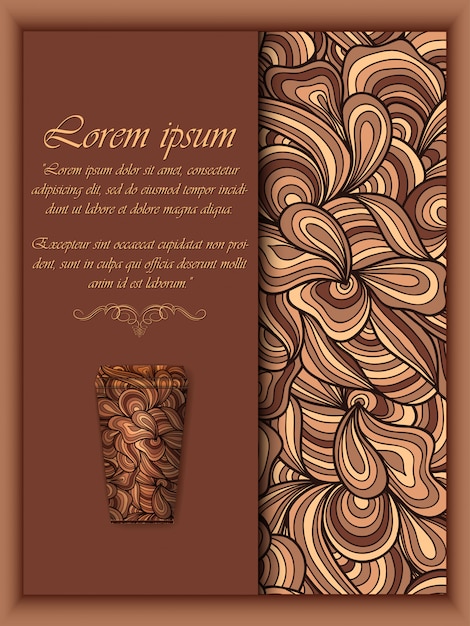 Fundo de café com elementos padrão floral Vetor grátis