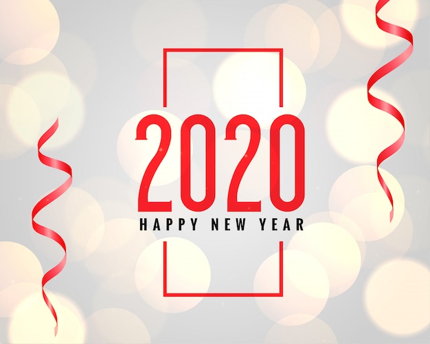 Fundo de comemoração do ano novo de 2020 com efeito bokeh Vetor grátis