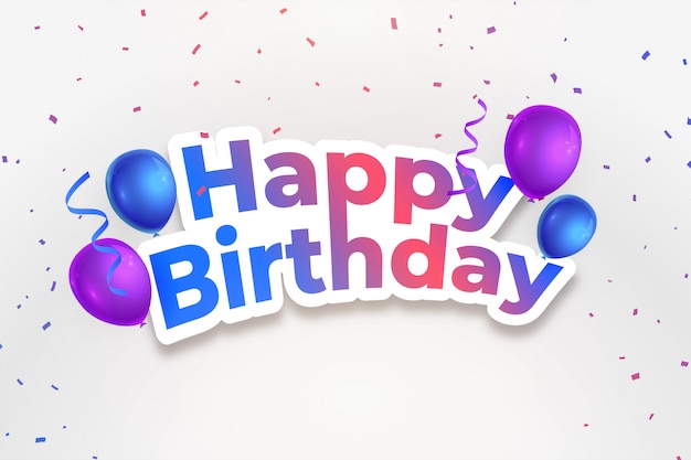 Fundo de comemoração feliz aniversário com confetes caindo Vetor grátis