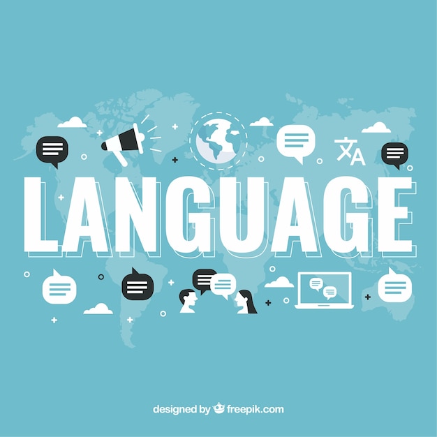 Fundo de conceito de linguagem com palavras Vetor grátis