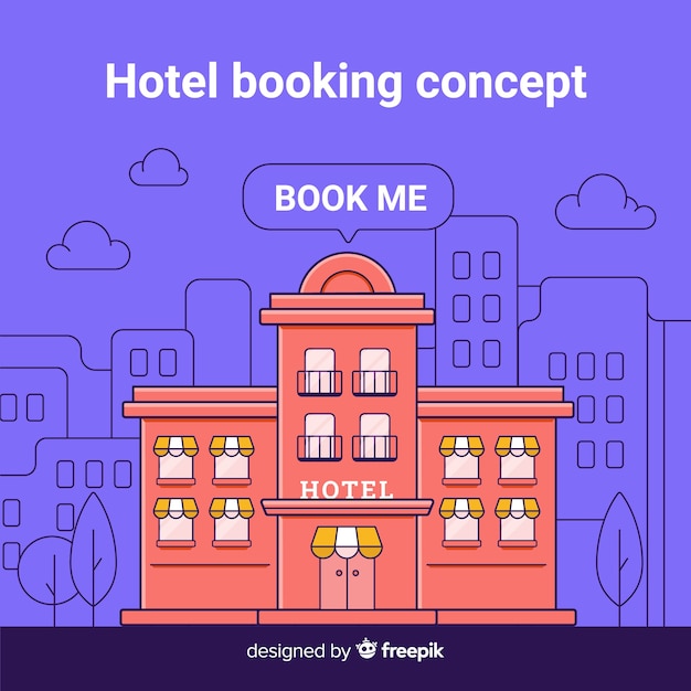 Fundo de conceito de reserva de hotel Vetor grátis