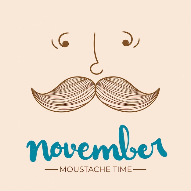 Fundo De Conscientiza O De Bigode Movember Letras Vetor Gr Tis