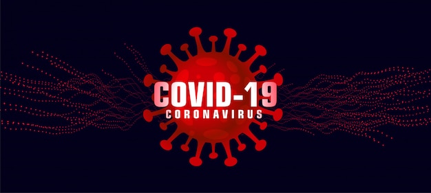 Fundo de coronavírus covid-19 com vírus vermelho microscópico Vetor grátis