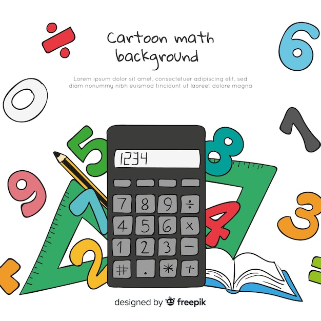 Fundo De Elementos De Matematica Dos Desenhos Animados Vetor Premium