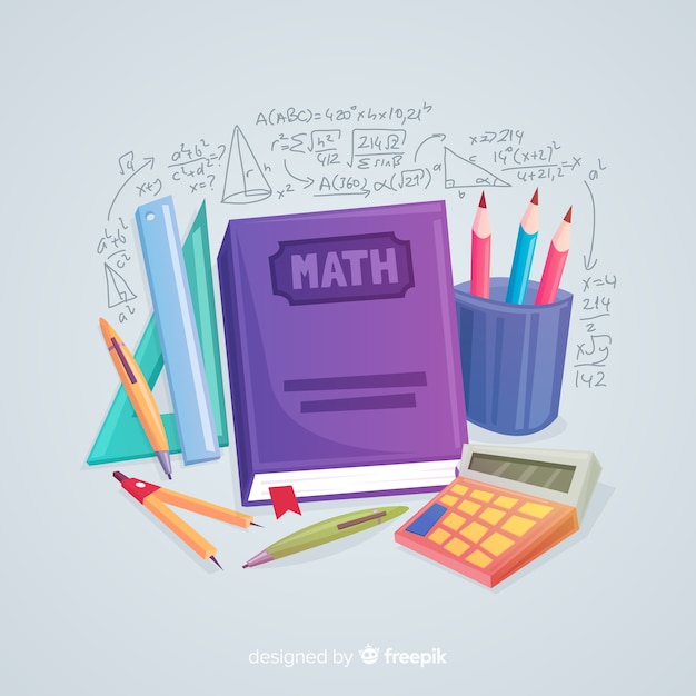 Fundo de elementos de matemática dos desenhos animados Vetor grátis