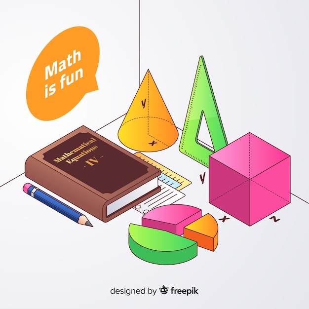 Fundo de elementos de matemática isométrica Vetor grátis