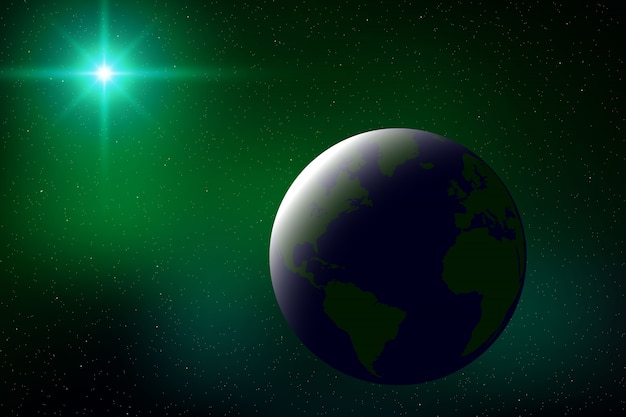 Fundo de espaço com eclipse solar total para seu projeto Vetor Premium