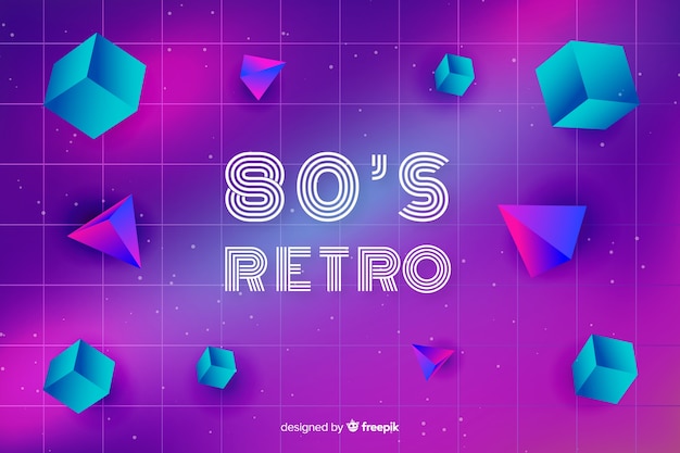 Fundo de estilo 80 com formas geométricas Vetor grátis