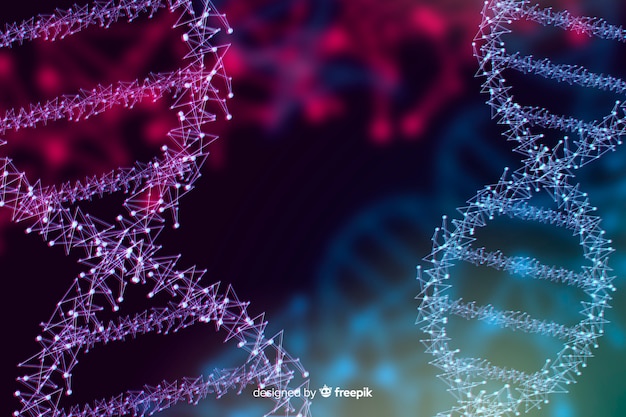 Fundo de estrutura de dna abstrato escuro Vetor grátis