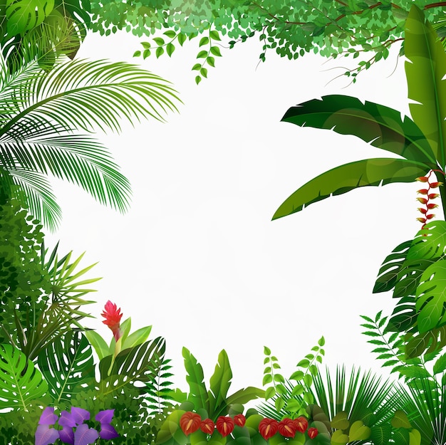 Fundo De Floresta Tropical Vetor Premium 4062