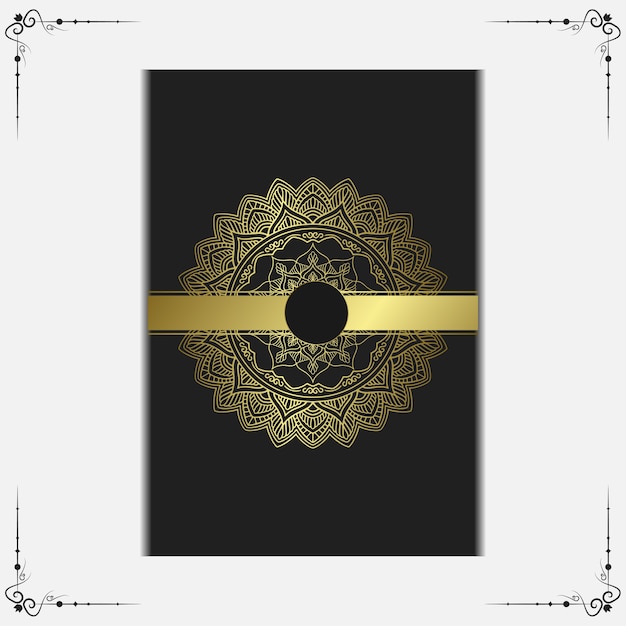 Fundo De Mandala De Luxo Estilo Oriental Arabesco Dourado Vetor