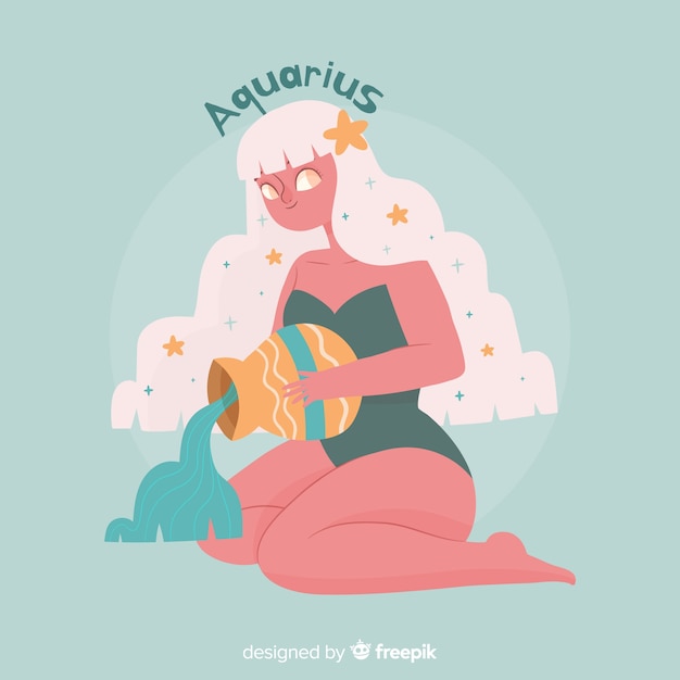 Fundo de personagem de mão desenhada do zodíaco Vetor grátis