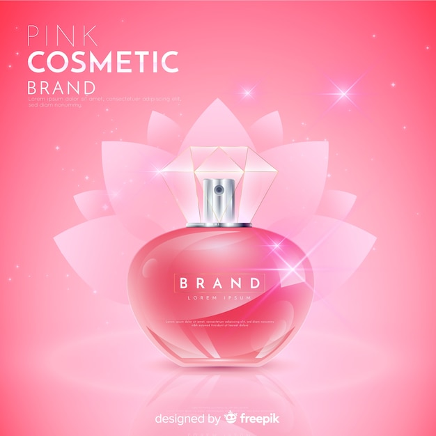 Fundo de propaganda cosmética natural realista Vetor grátis