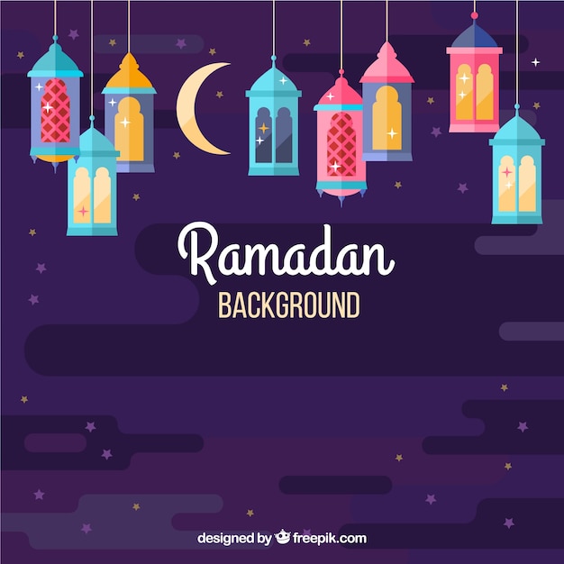 Fundo de Ramadã com lâmpadas coloridas em estilo simples Vetor grátis Fundo de Ramadã com lâmpadas coloridas em estilo simples Vetor grátis