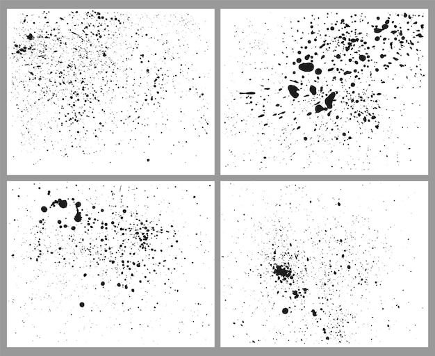 Fundo De Respingos De Tinta Conjunto De Textura De Tinta L Quida Preta Respingos Manchas