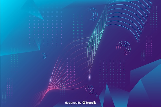 Fundo de tecnologia de luzes de néon realista Vetor grátis