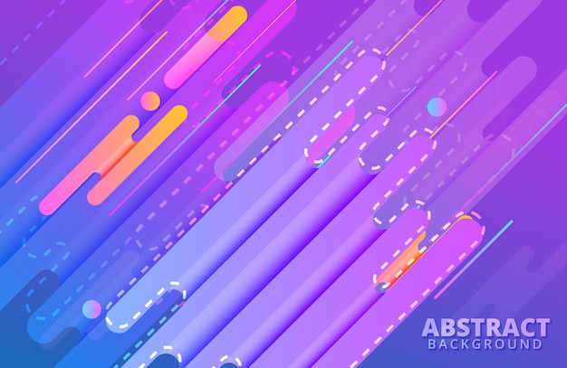Fundo dinâmico com composição de formas abstratas e cores vivas Vetor Premium