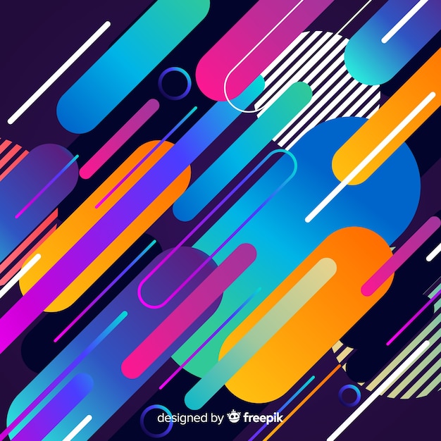 Fundo dinâmico gradiente com elementos diagonais Vetor grátis