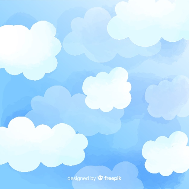 Fundo do céu desenhado à mão Vetor grátis