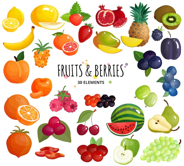 Fundo do fundo da composição das bagas dos frutos Vetor grátis