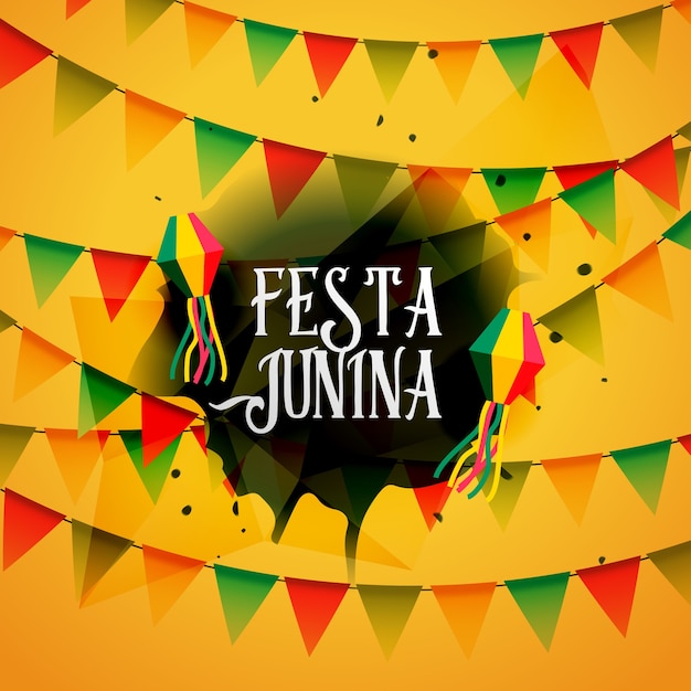 Fundo Festa Junina Com Guirlandas Coloridas | Vetor Grátis