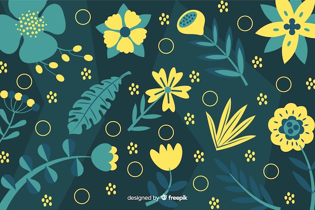 Fundo floral colorido de mão desenhada Vetor grátis