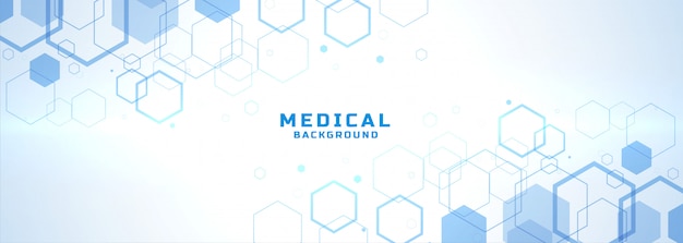 Fundo médico abstrato com formas de estrutura hexagonal Vetor grátis