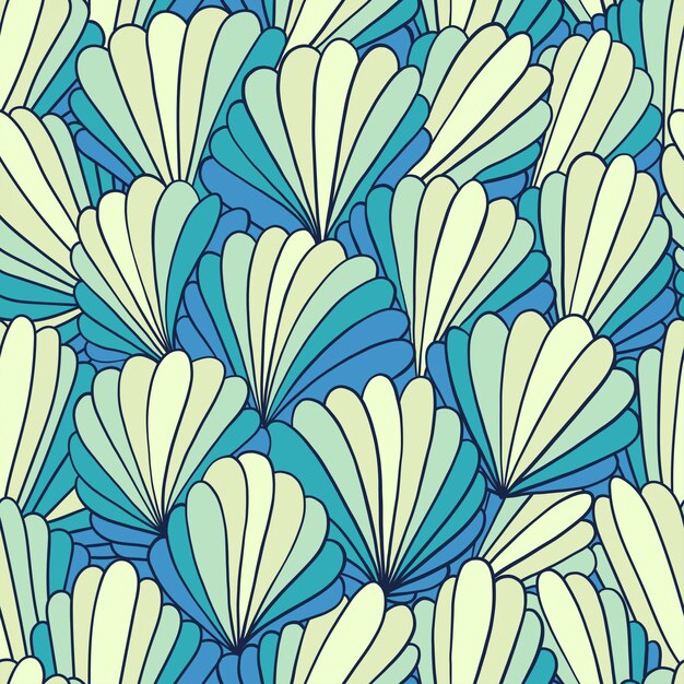 Fundo sem emenda do teste padrão com os ornamento abstratos do escudo. mão ilustrações desenhadas Vetor Premium